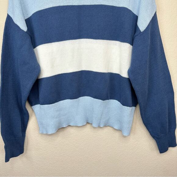 NWT Lucky Brand Ladies' Colorblock Cotton Sweater Blue Multi Size L - Picture 8 of 14